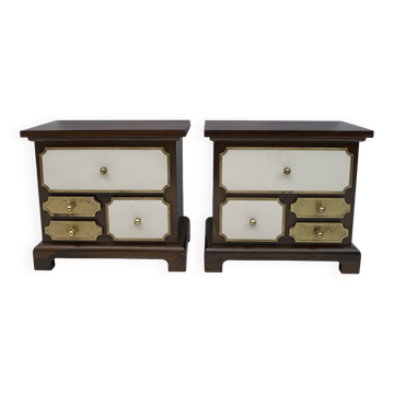 Paire de tables de chevet italiennes modernes du milieu du siècle par Luciano Frigerio, années 1960