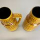 Set of Two Pottery Fat Lava Vases "ochre pattern" by Scheurich, Germany, 1970s