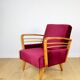 Vintage Art Deco Loft armchair raspberry - 1960s