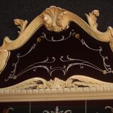 Italian lacquered mirror with floral decorations from 20th century