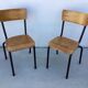 Chaise d'école bois et métal pour grand enfant