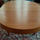 Scandinavian expandable vintage teak round table