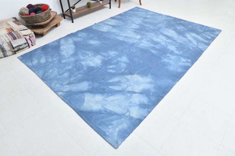 Pastel blue large turkish rug 304x211cm