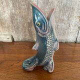 Antique fish shaped vase porcelain from france iridescent vintage