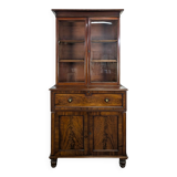 English mahogany secretary bookcase.