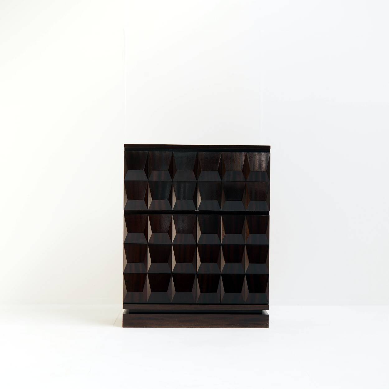 Mid-Century De Coene Frères Oak Cabinet, 1970s Brutalist Belgian design