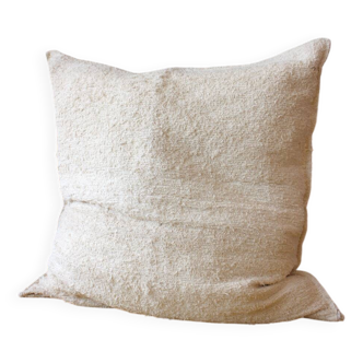 Handmade pouf cover - hand-woven recycled cotton - 90 x 90 cm