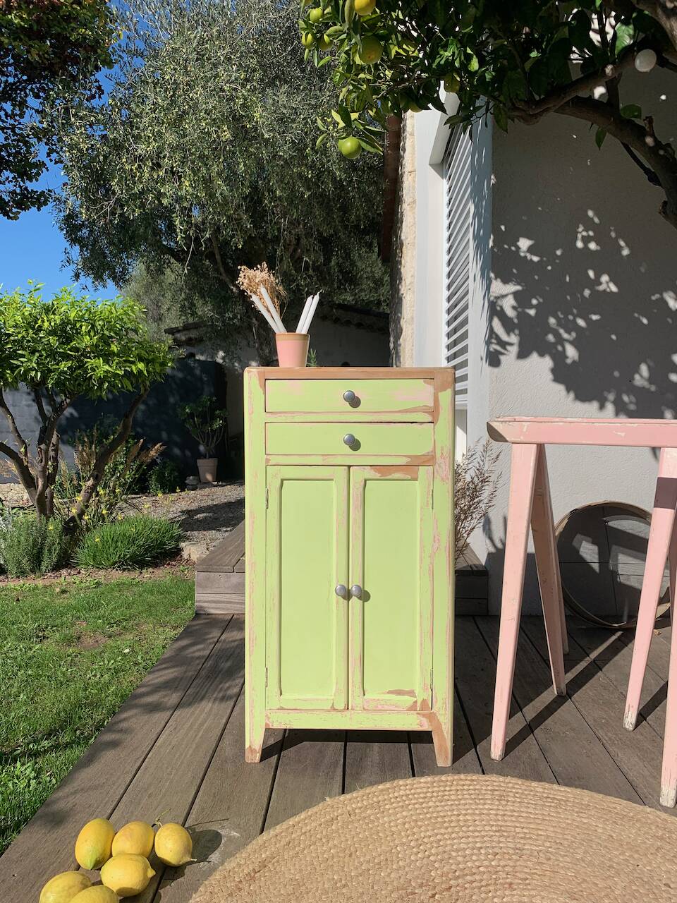 Parisian buffet in patinated wood