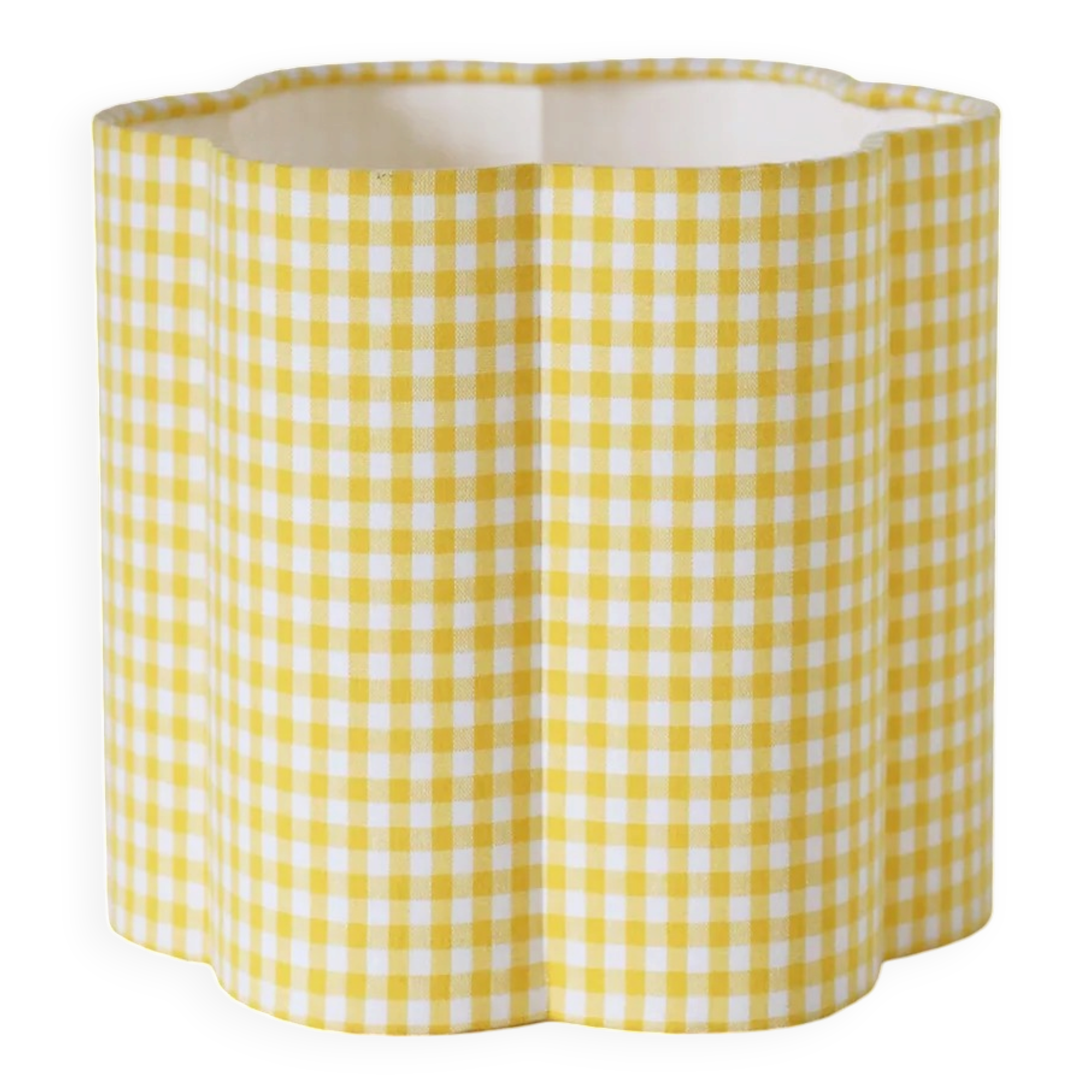 Flower-shaped lampshade Flora "mini yellow check"