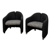 Pair of armchairs by Eugenio Gerli for Tecno with patterns, 1970s.