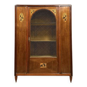 According to Maurice Dufrene: Art Nouveau period marquetry library around 1900
