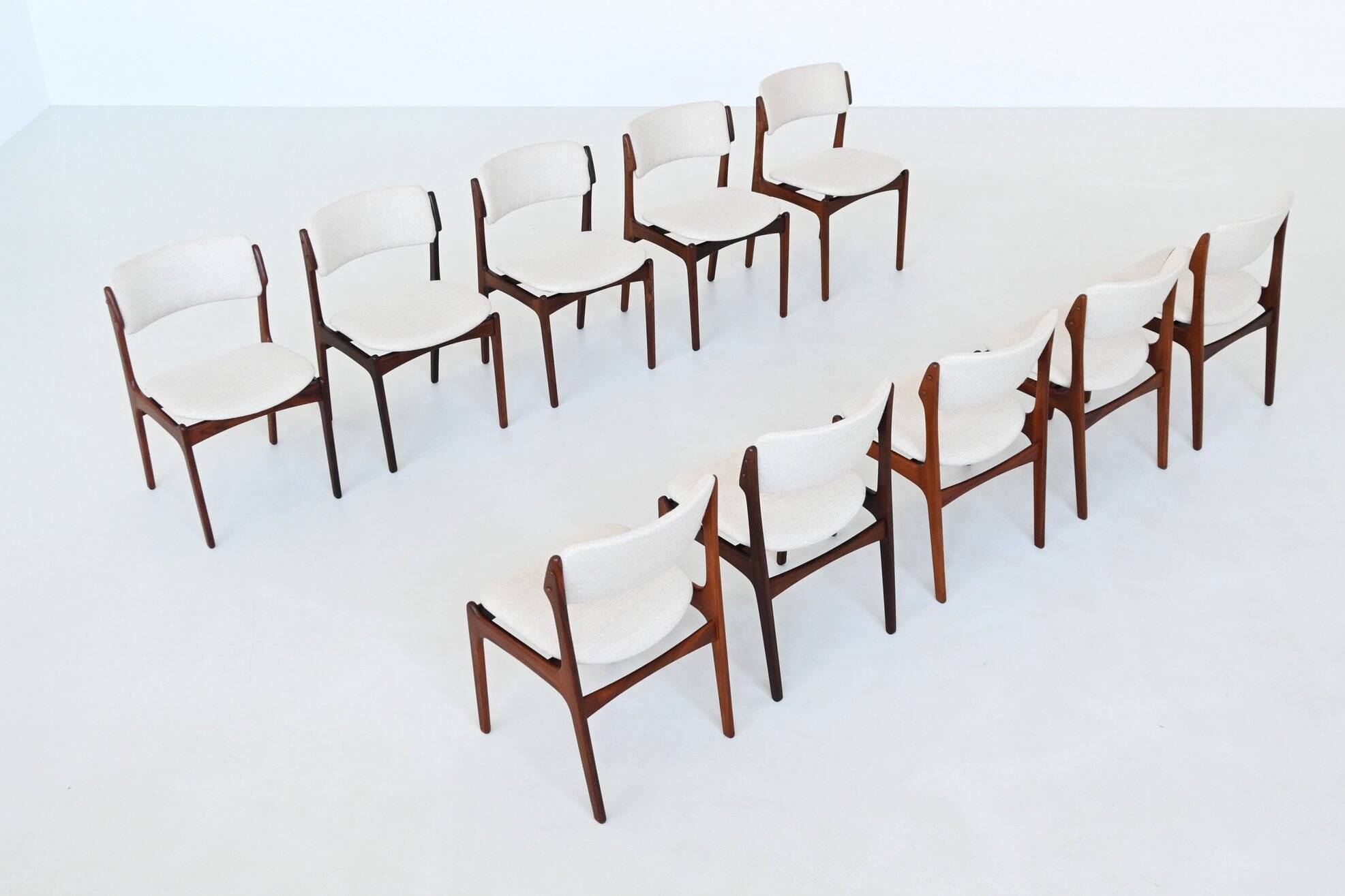 Erik Buch OD 49 set of ten dining chairs rosewood O.D. Mobler Denmark 1960