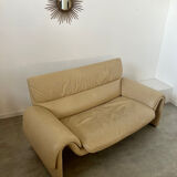 Vintage design sofa de sede ds-2011 in cream leather 2 places