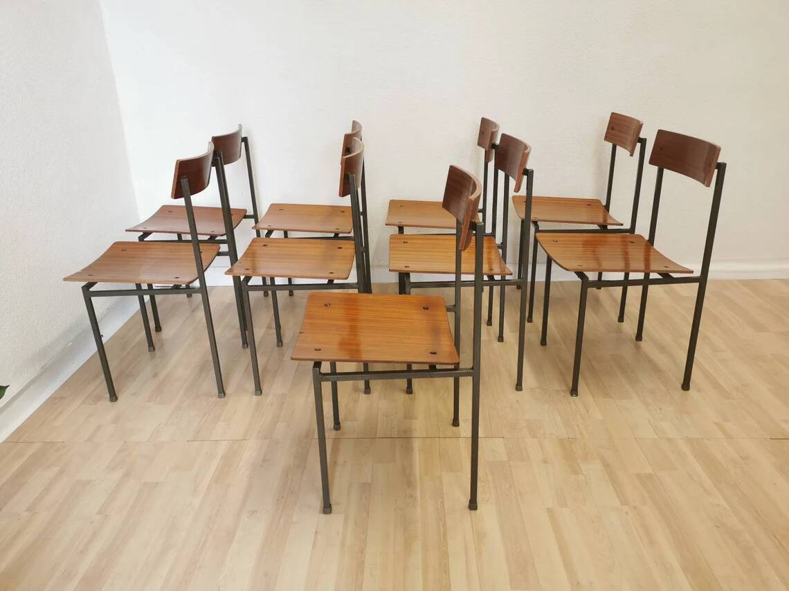 Vintage STOL Kamnik School Chair Minimalist Industrial Dining (1 of 30)
