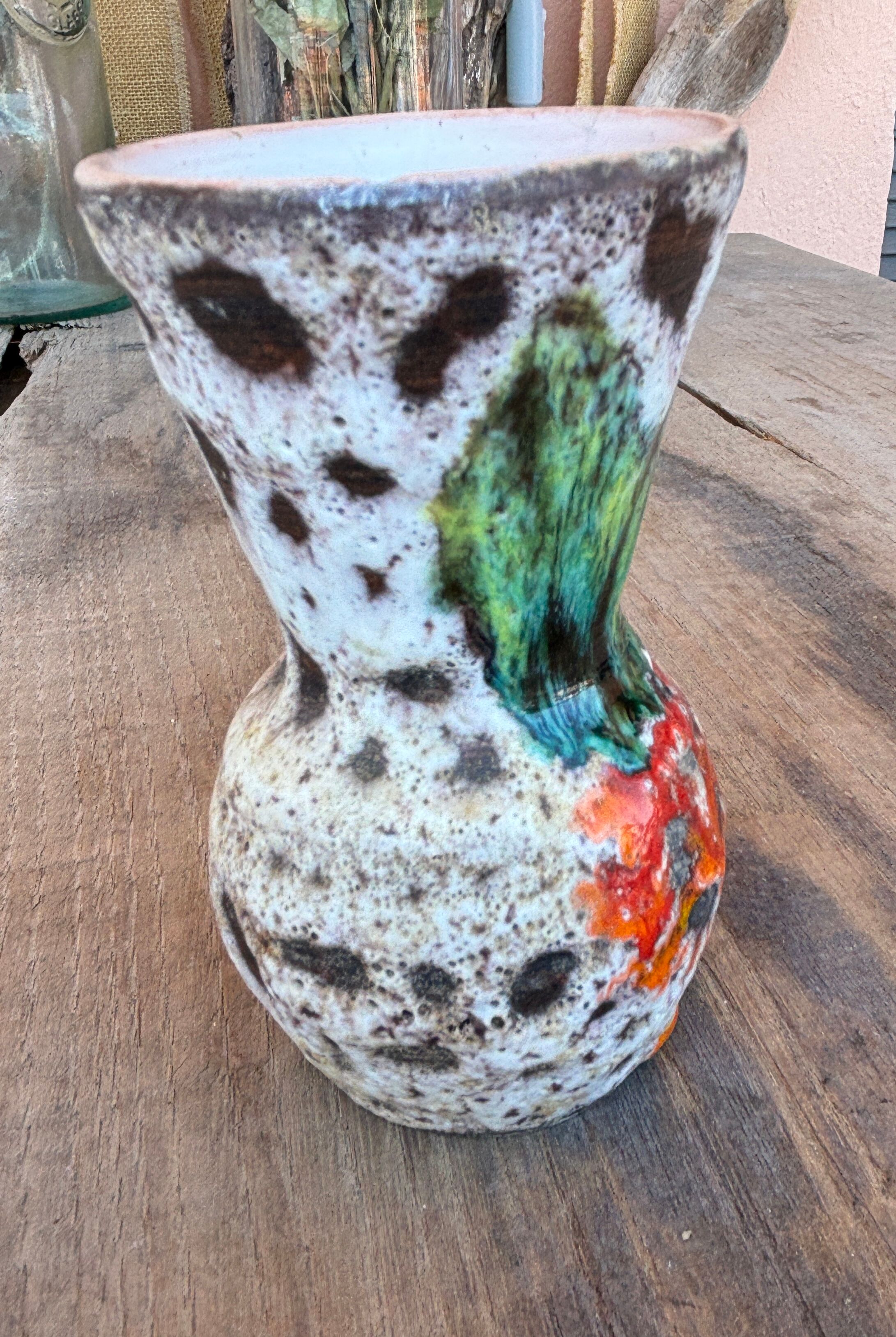 Vase Vallauris La Roue – multicoloured ceramic 60s handmade piece