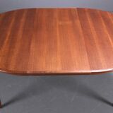 Dining table scandinavian design 1960s teak, with 3 extensions in the same wood