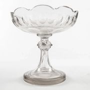 Biedermeier compote, transparent crystal, Czechia, 19th century