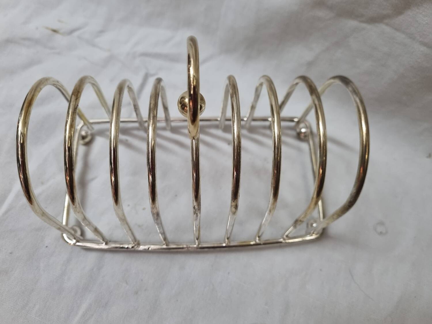 8 slice toast holder, silver, 1970