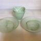 Trio of empty pockets bag makers green glass paste