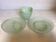 Trio of empty pockets bag makers green glass paste