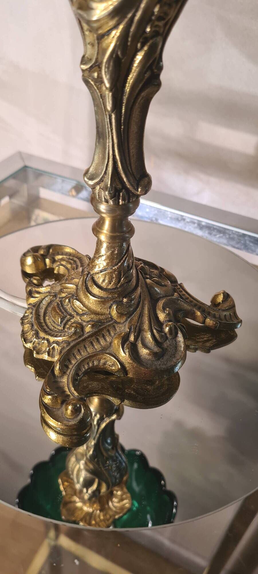 Rocaille style lamp, golden 38x15