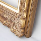 Marco barroco vintage de madera y paspartú hecho a mano.