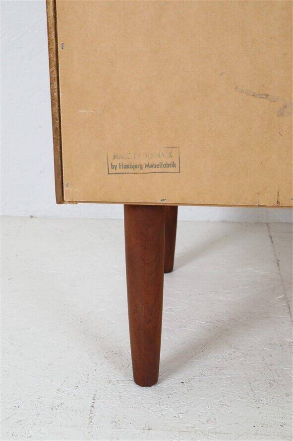 Restored Hanbjerg Møbelfabrik 'Tallboy' teak chest of drawers / Mid-century Danish modern design / 1960s