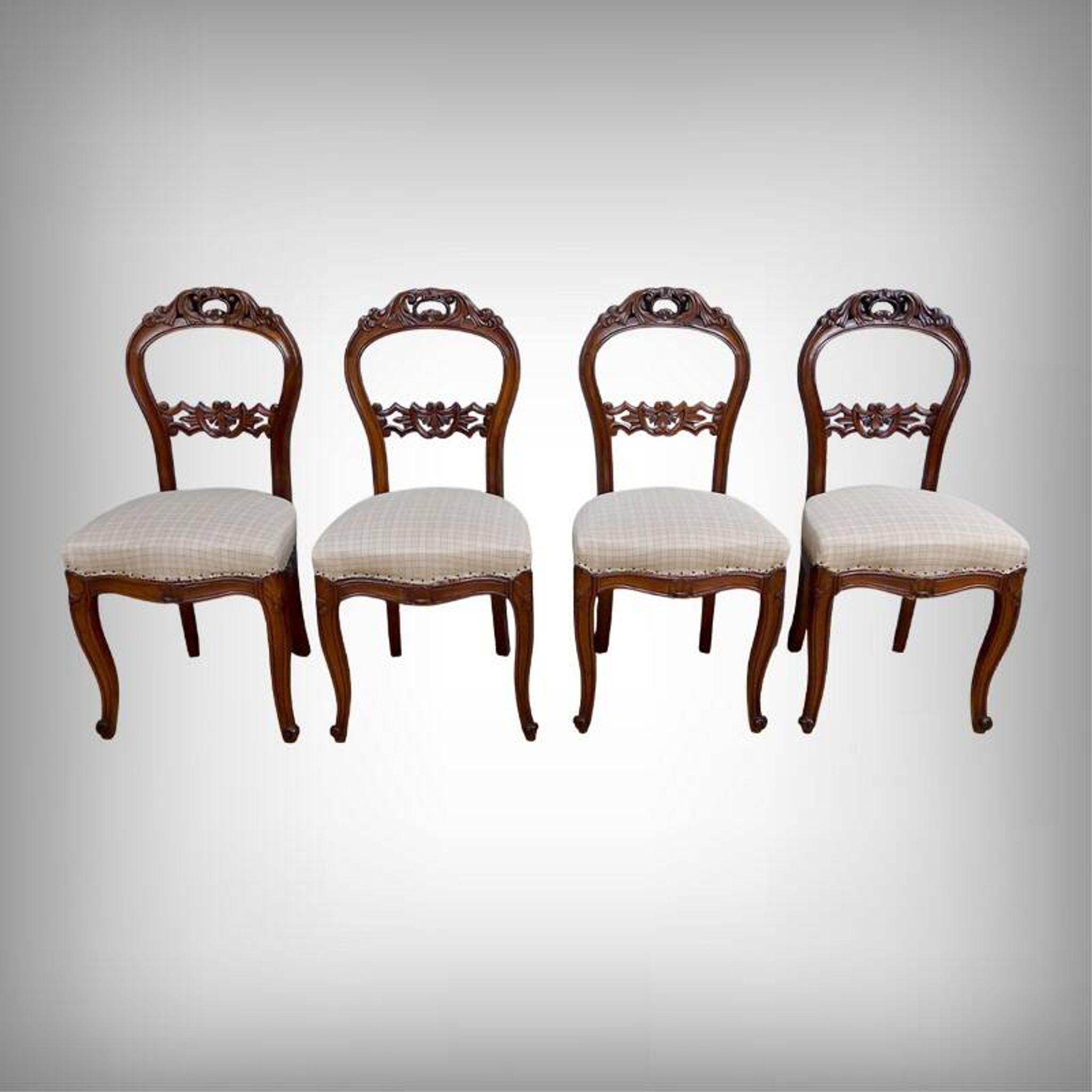 Set of 4 mahogany chairs, Napoléon III period - second half of the 19th century.