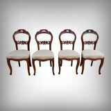 Set of 4 mahogany chairs, Napoléon III period - second half of the 19th century.