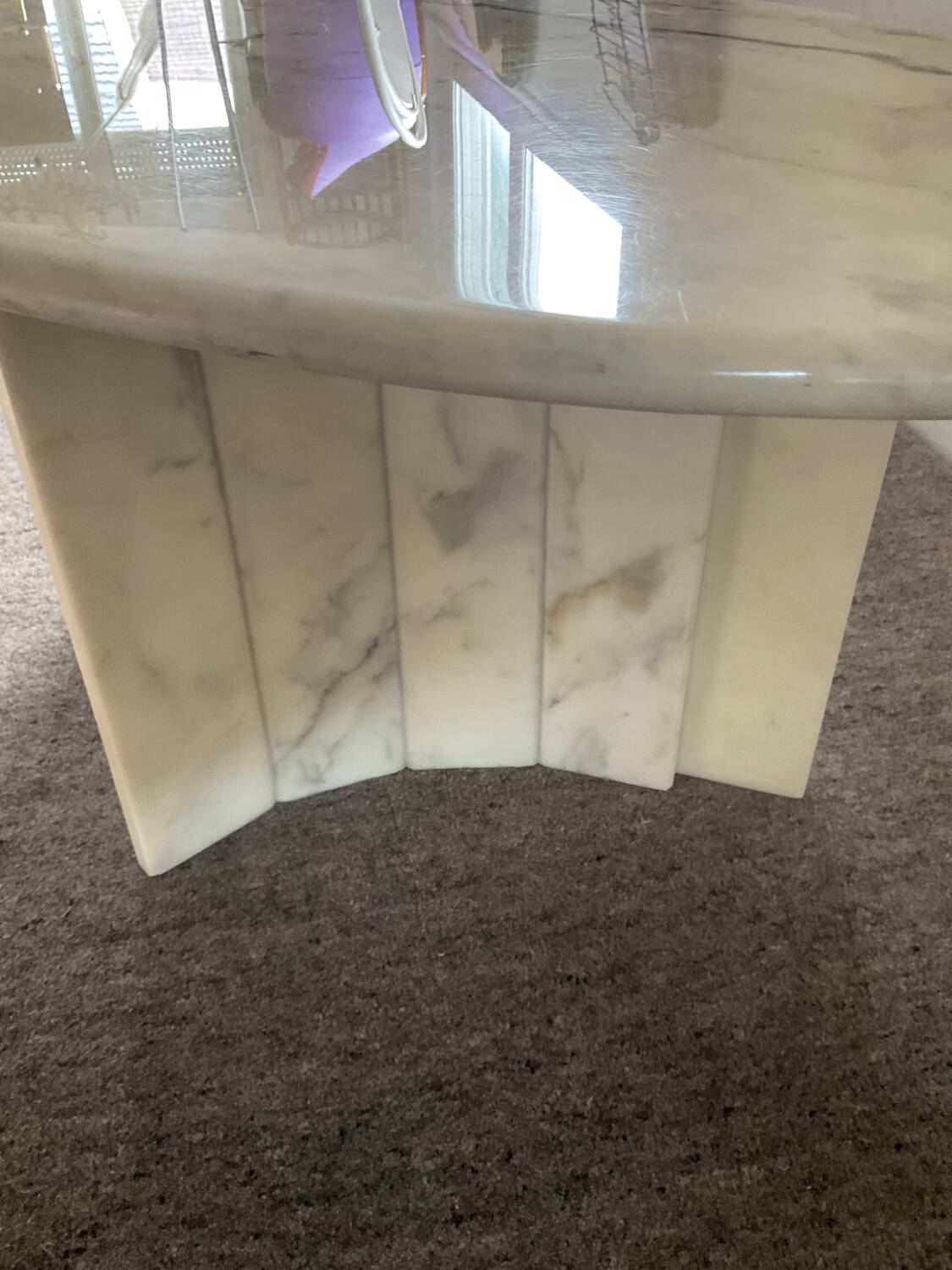 Vintage Carrara marble coffee table
