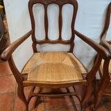Louis XV oak-style mulched armchairs