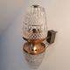 Vintage brass wall light with two crystal glass globes