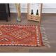1970s Vintage Turkish Hand-Knotted Wool Cotton Red Runner Rug 90x290