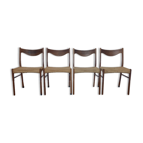 Suite de 4 chaises de Arne Wahl Iversen pour Glyngøre Stolefabrik années 60 — Beyit