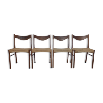 Suite de 4 chaises de Arne Wahl Iversen pour Glyngøre Stolefabrik années 60