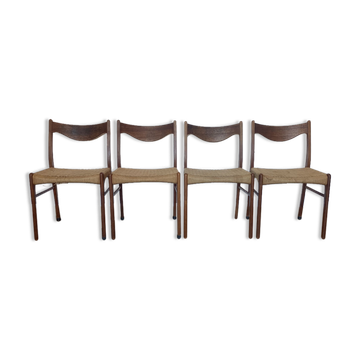 Suite de 4 chaises de Arne Wahl Iversen pour Glyngøre Stolefabrik années 60