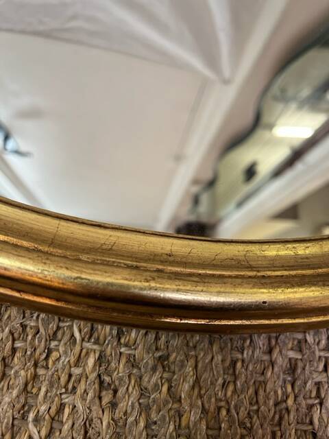 Oval gilded wood mirror 46 x 65