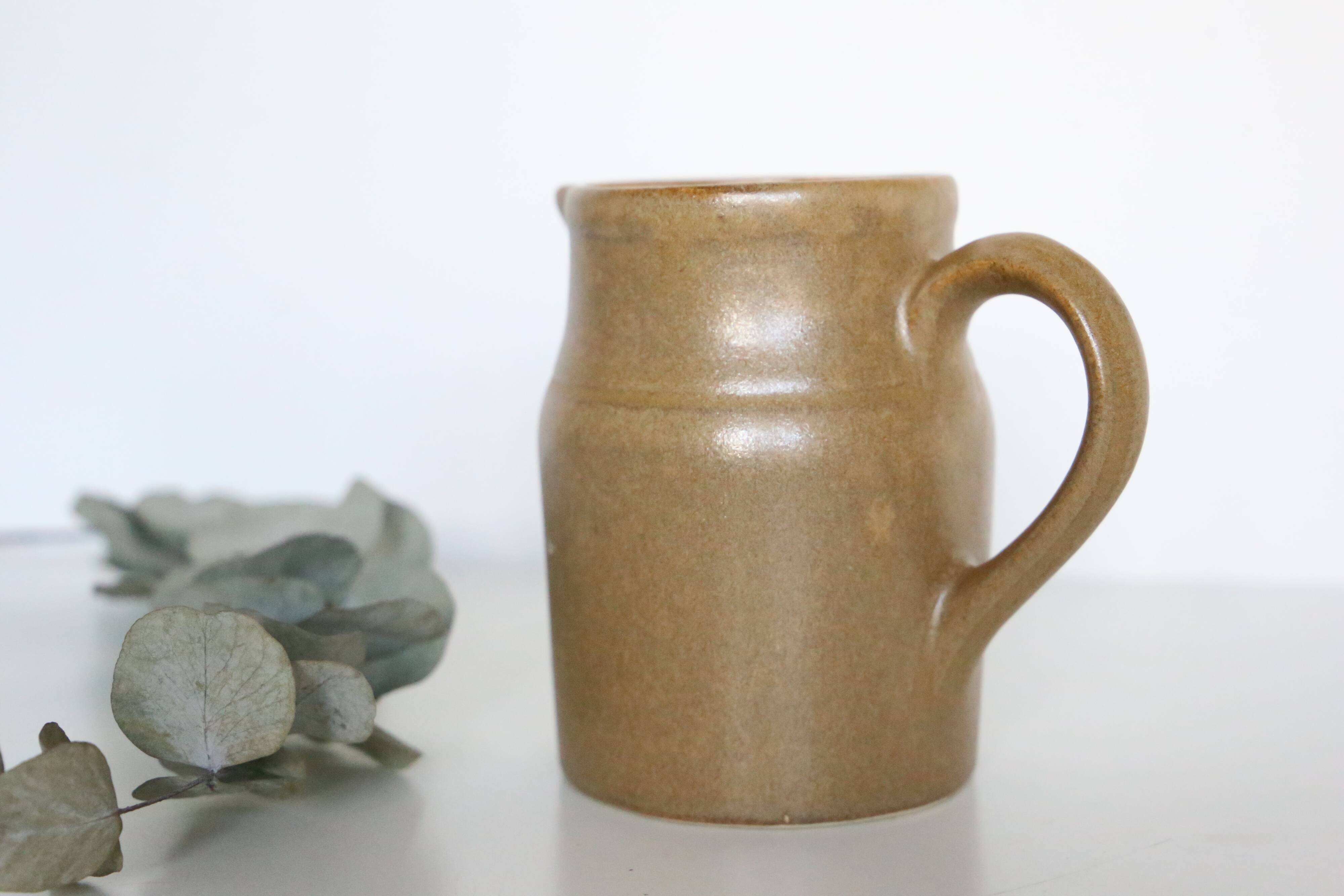 Cruche grès digoin, vernis mat, made in france, vintage