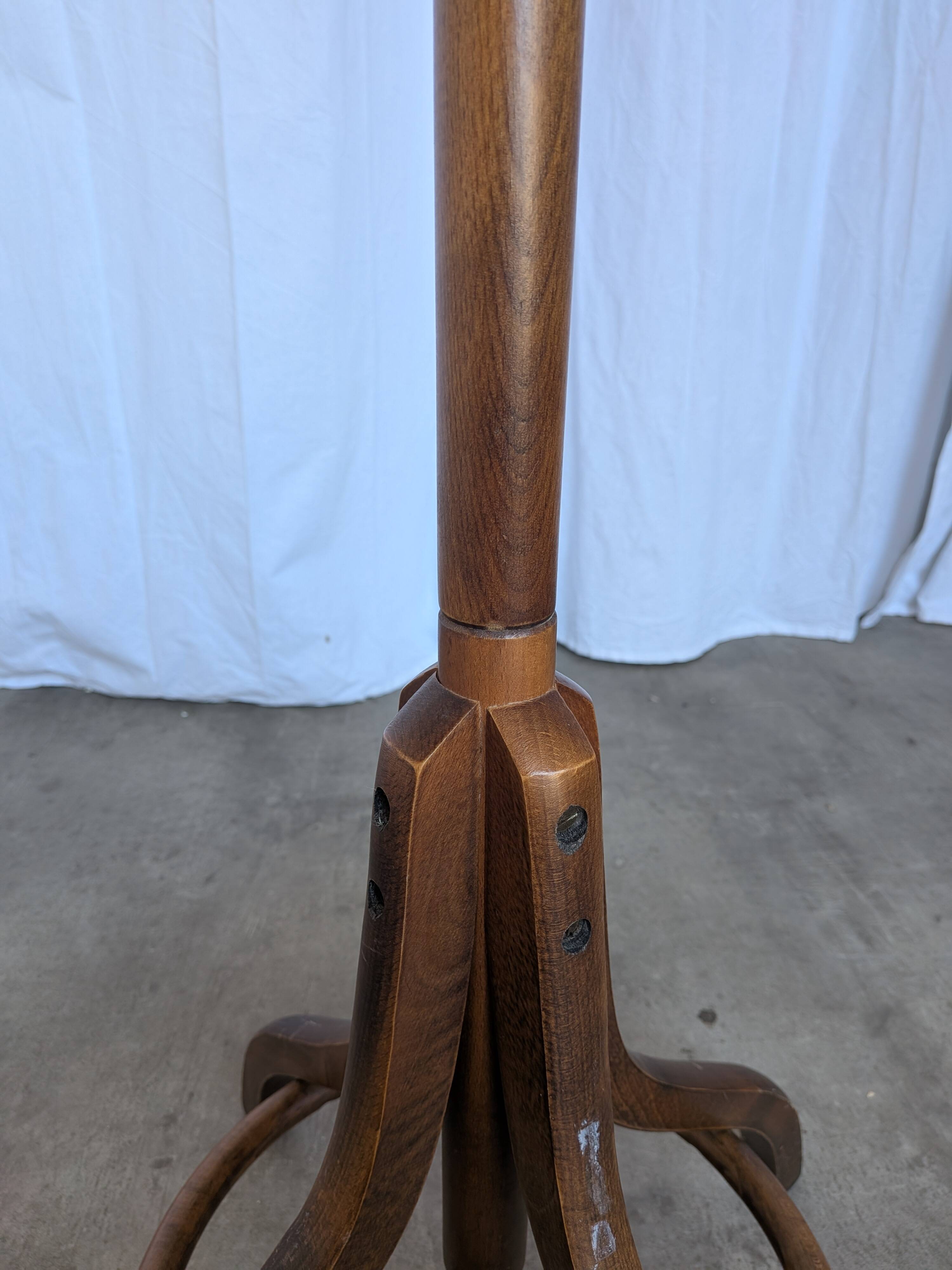 Porte-manteau vintage en bois cintré, arbre à hall Thonet, meuble d'entrée en bois foncé