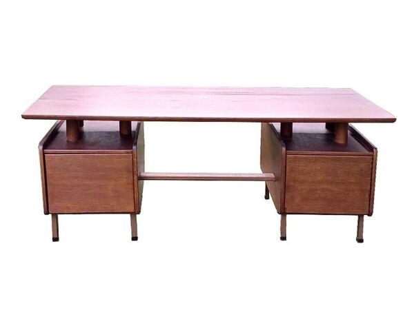 Bureau designer Jacques Hauville en teck vintage 1950