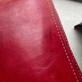Red leather floor cushion