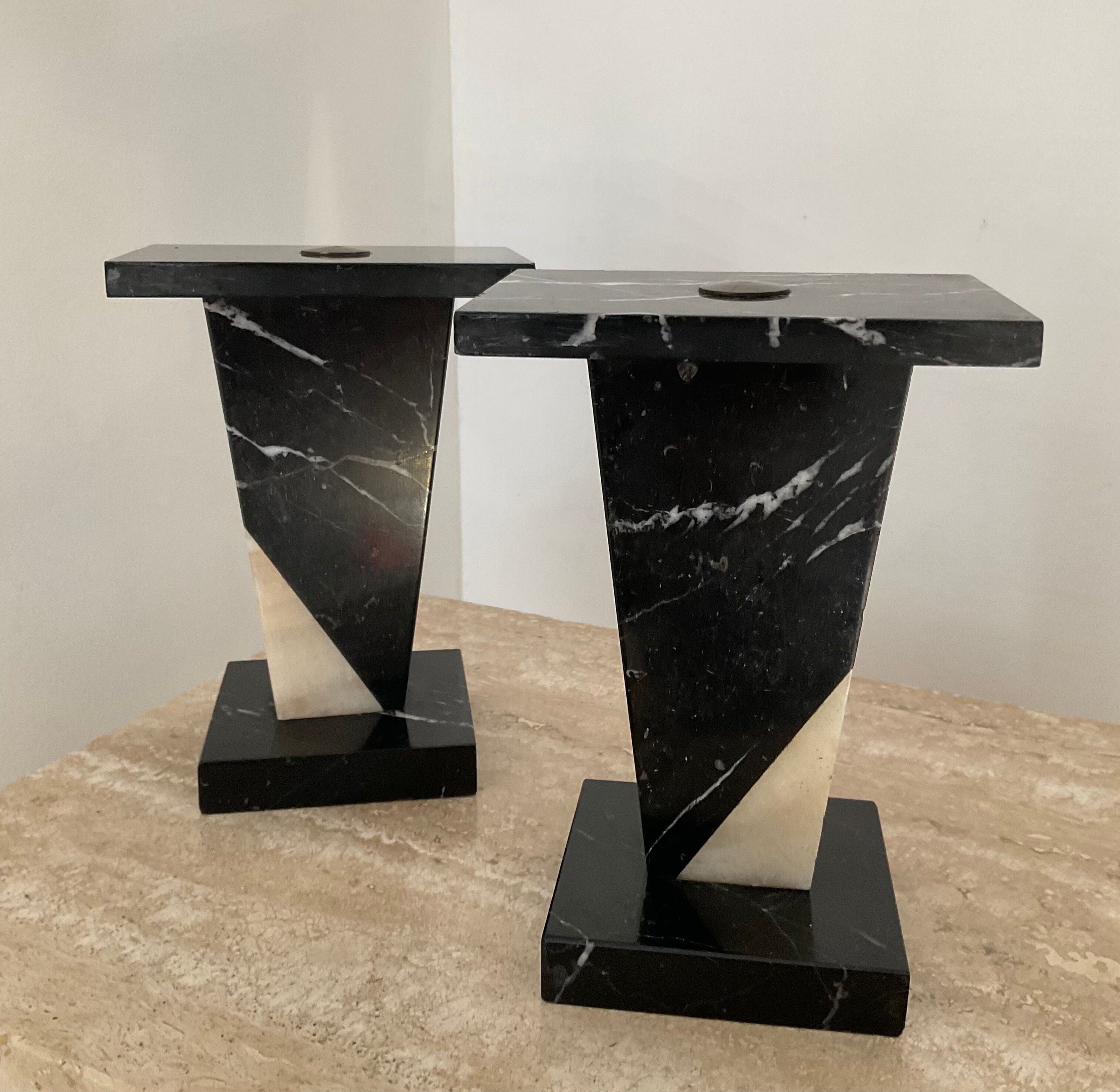 Pair of Art Deco marble bookends