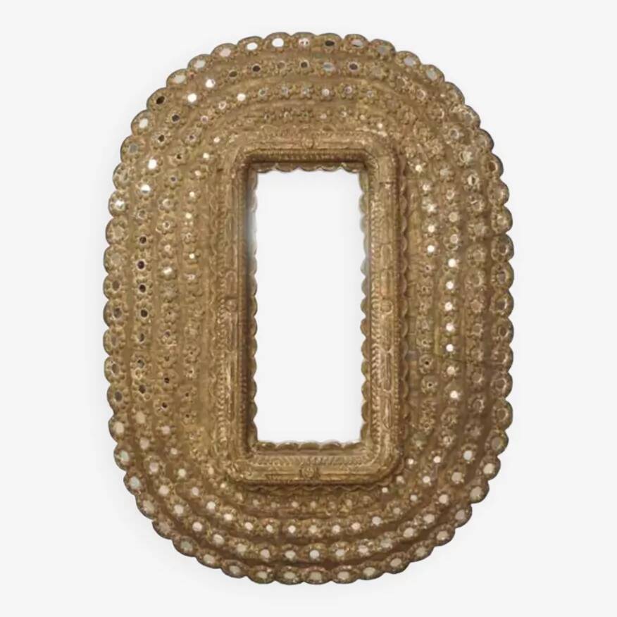 Oval carved wooden mirror 150x101cm