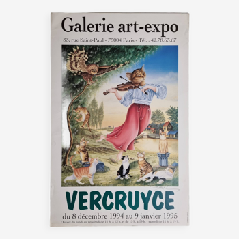 Exhibition poster by Bernard Vercruyce, signed, 1995, 40 x 61 cm