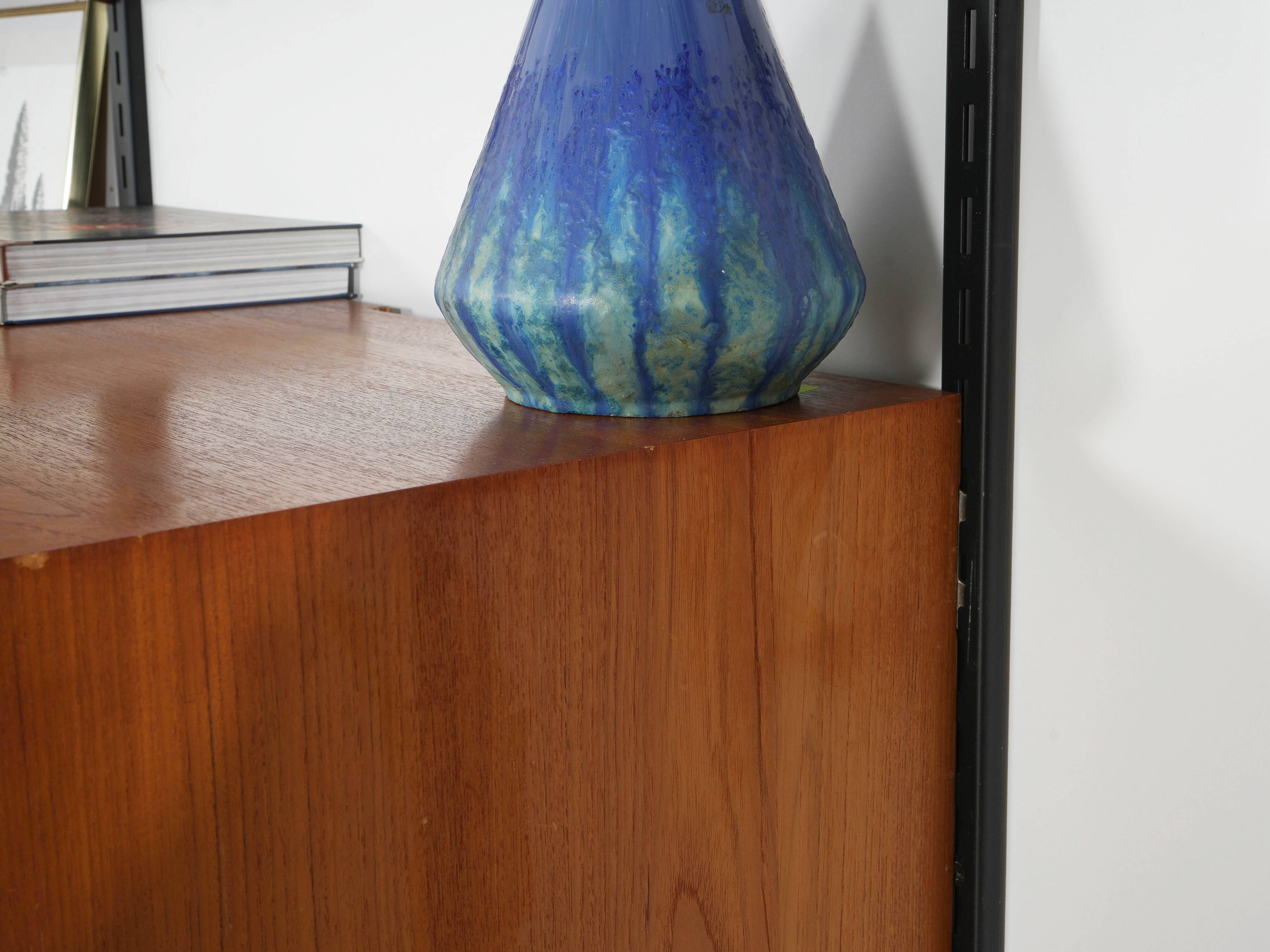 Modular shelving Kai Kristiansen, teak veneer, Danish design 1960s