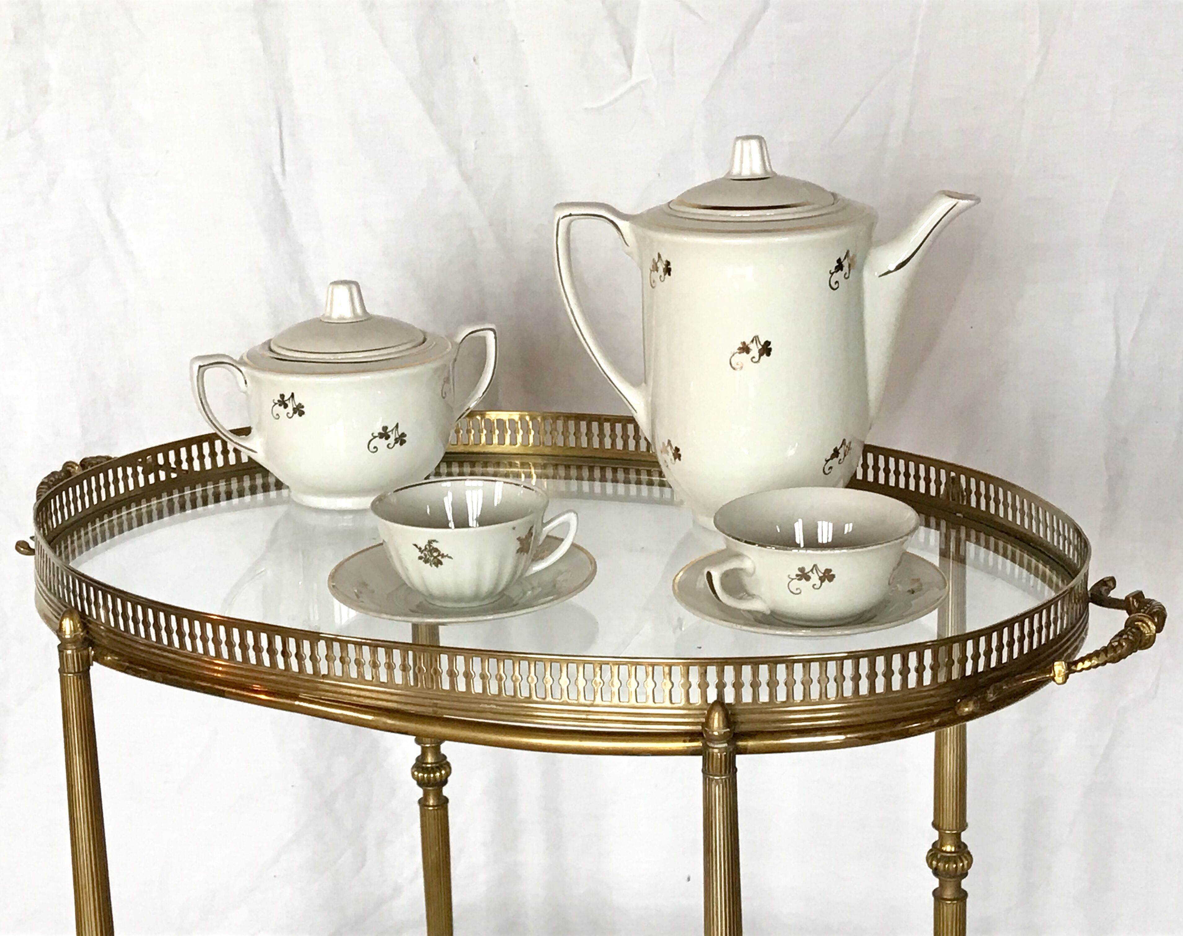 Serving table brass twentieth neoclassical