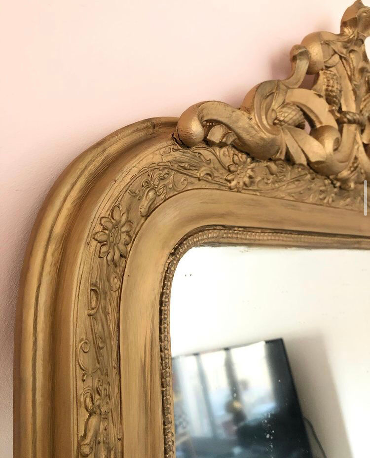 Miroir ancien fin XIXeme à fronton - 123x76cm