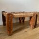 3 wooden and rope charpoy stools