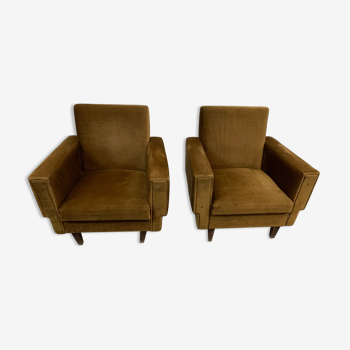 Pair of cube armchairs 1970