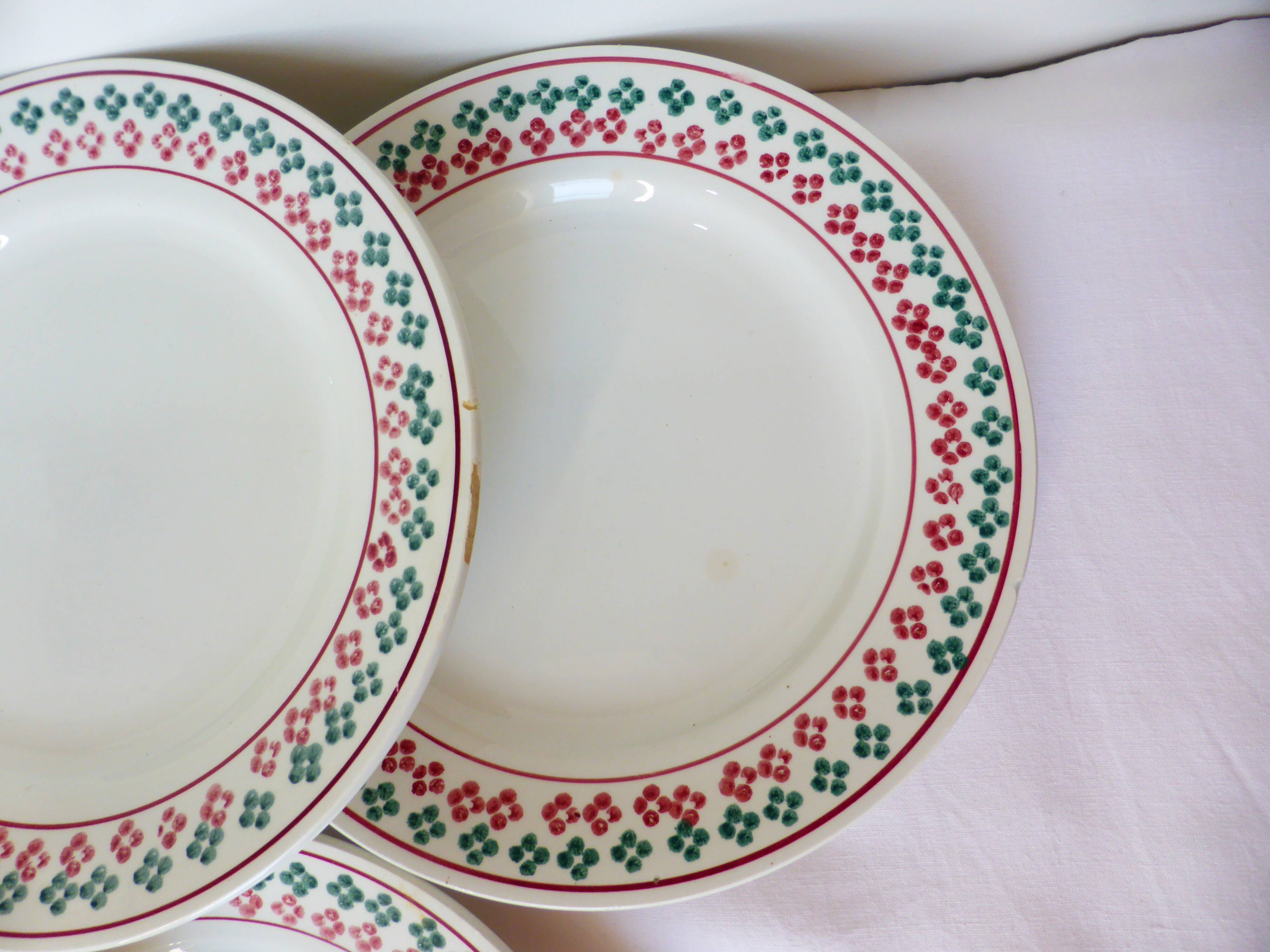 6 vintage flat plates from Céranord St Amand